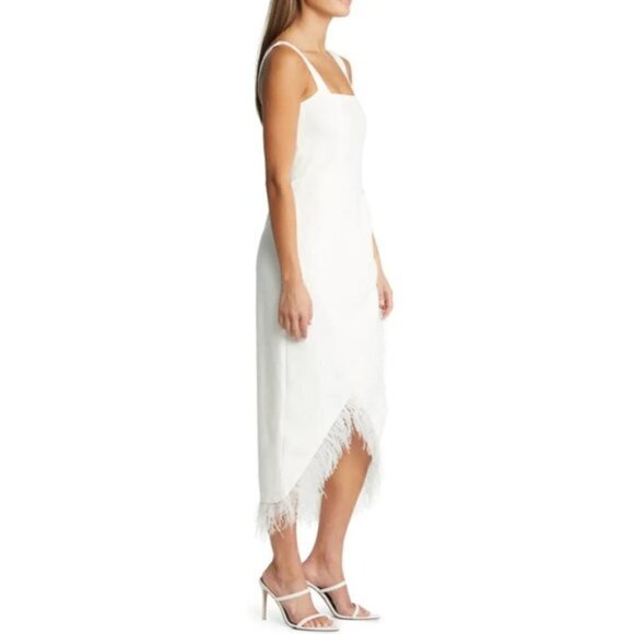 SAYLOR Caylin Faux Wrap Sheath Dress in Wedding White Size X-Small - Picture 10 of 11